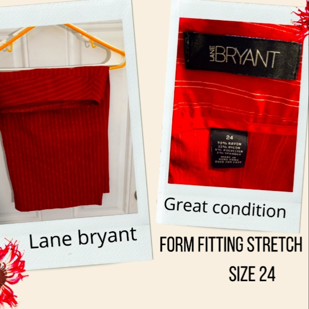 Lane Bryant red stretch skirt